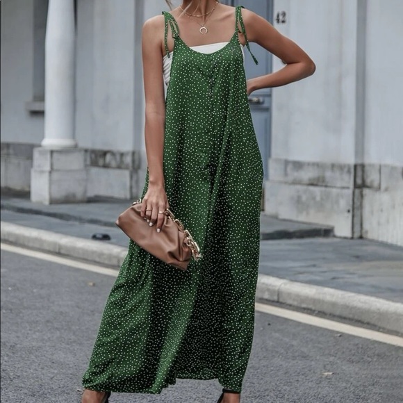 Boho polka dot knot cami jumpsuit - Picture 9 of 16